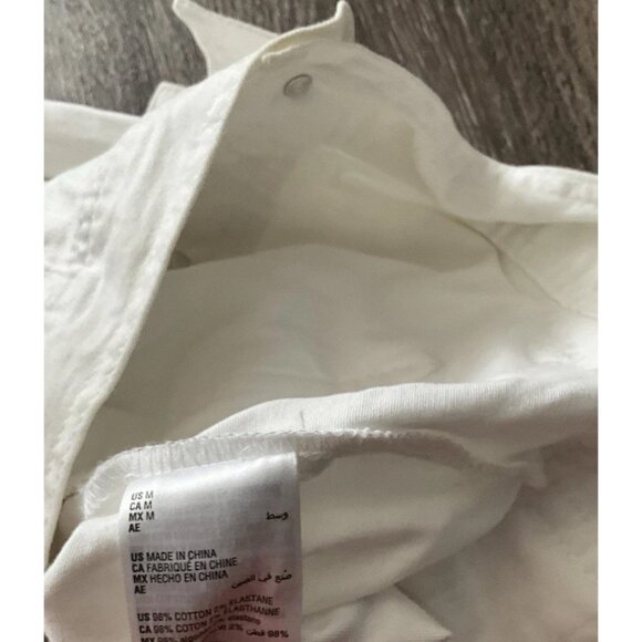 Style & Co White Jean Jacket Button Up Women’s Size Large - Picture 11 of 13